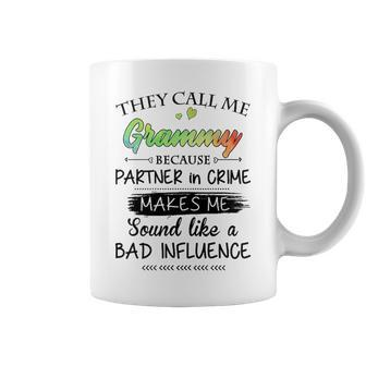 Grammy Grandma Gift They Call Me Grammy Because Partner In Crime Coffee Mug - Seseable