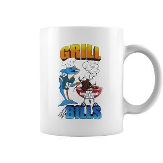 Grill The Bills Dolphin Chef Best Buffalo Burgers And Wings Coffee Mug | Mazezy