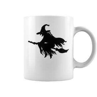 Halloween Scary Old Witch On Broom Art Design Pattern Coffee Mug | Favorety