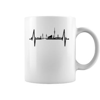 Hamburg Skyline Heartbeat Germany Lover I Love Hamburg Coffee Mug | Mazezy CA
