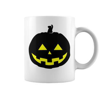 Happy Halloween Scary Black Pumpkin Pattern Coffee Mug | Favorety