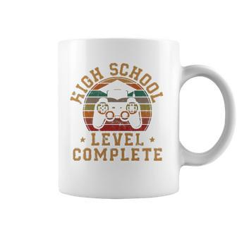 High School Level Complete Retro Graduation Video Gamer Coffee Mug | Mazezy
