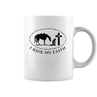 Horse Christian I Ride On Faith Coffee Mug | Mazezy UK