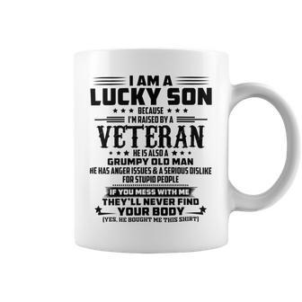 I Am A Lucky Son Because Im Raised By A Veteran Coffee Mug | Favorety UK