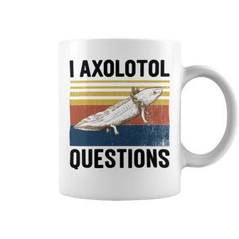 I Axolotl Questions Retro Coffee Mug - Monsterry