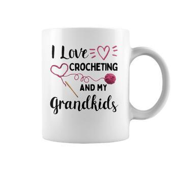I Love Crocheting And My Grandkids Gift For Grandma Mommom Coffee Mug | Mazezy