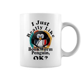 I Really Like Book Worm Penguin Ok Coffee Mug | Favorety AU