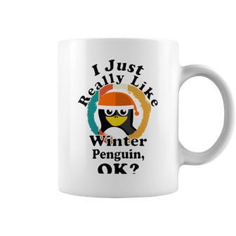 I Really Like Winter Penguin Ok Coffee Mug | Favorety CA