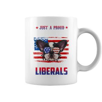 Just A Proud French Bulldog Dad Merica Dog 4Th Of July Coffee Mug - Seseable