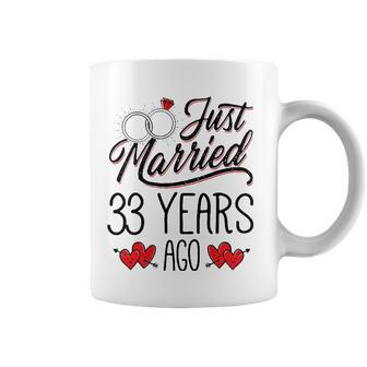 Just Married 33 Years Ago Funny Couple 33Rd Anniversary Gift Coffee Mug | Mazezy