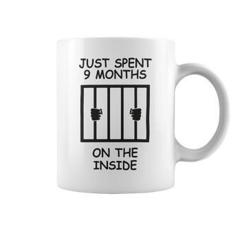 Just Spent 9 Months On The Inside Funny Baby Gift Funny Pregnancy Gift Funny Baby Shower Gift Coffee Mug | Favorety UK