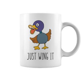 Just Wing It Duck Puns Quack Puns Duck Jokes Puns Funny Duck Puns Duck Related Puns Coffee Mug | Favorety AU