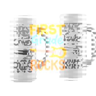 Kids 1St Grade First Grade Rocks Back To School Guitar Coffee Mug | Seseable UK