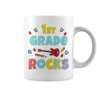 Kids 1St Grade Rocks 1St Day Of School Back To School Guitar Cute Coffee Mug | Seseable UK