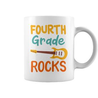 Kids 4Th Grade Fourth Grade Rocks Back To School Guitar Coffee Mug - Seseable