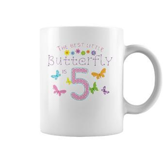 Kids 5Th Fifth Birthday Party Cake Little Butterfly Flower Fairy Coffee Mug | Mazezy