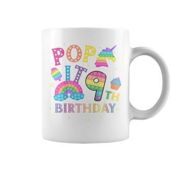 Kids 9Th Birthday Pop 9 Year Popping Party For Girls Pop It Coffee Mug - Seseable