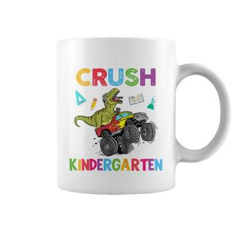 Kids Boys Im Ready To Crush Kindergarten Monster Truck Dinosaur Coffee Mug - Seseable