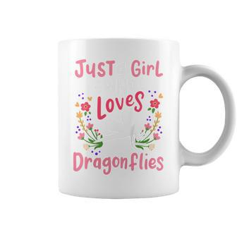 Kids Dragonfly Just A Girl Who Loves Dragonflies Coffee Mug - Seseable