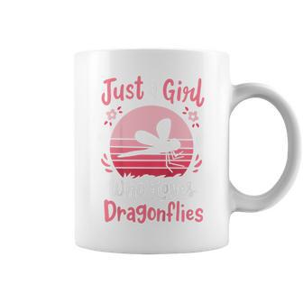 Kids Dragonfly Just A Girl Who Loves Dragonflies V2 Coffee Mug - Seseable