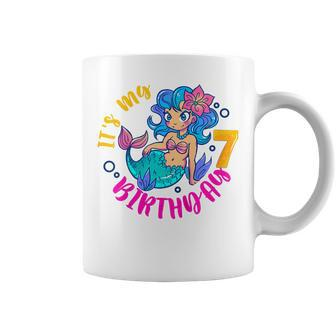 Kids Its My 7Th Birthday Happy 7 Year Mermaids For Girls Boys Coffee Mug - Seseable