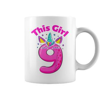 Kids Its My 9Th Birthday Happy 9 Years Old Unicorn Girls Party Coffee Mug - Seseable