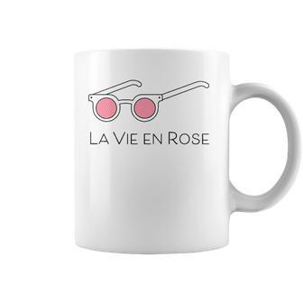 La Vie En Rose Pink Glasses Coffee Mug | Mazezy