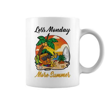 Less Monday More Summer Funny Pineapple Gift Pineapple Lover Coffee Mug | Favorety
