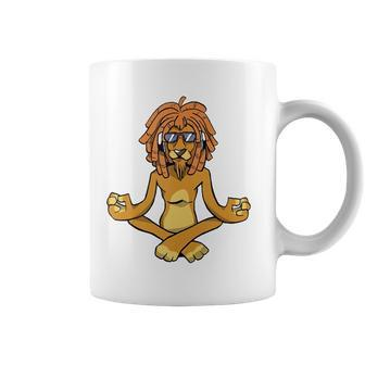 Lion Doing Meditation - Funny Yoga Coffee Mug | Mazezy