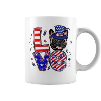 Love French Bulldog Patriotic 4Th Of July Coffee Mug - Seseable
