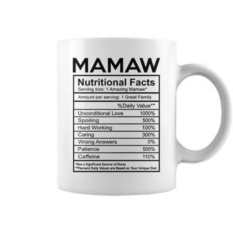 Mamaw Grandma Gift Mamaw Nutritional Facts Coffee Mug | Seseable UK