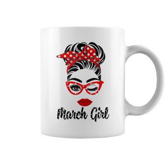 March Girl Women Face Wink Eye Bandana Birthday Gifts 548 Trending Shirt Coffee Mug | Favorety UK