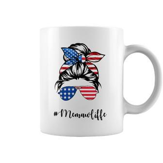 Memaw Life Messy Bun American Flag 4Th Of July Coffee Mug | Mazezy