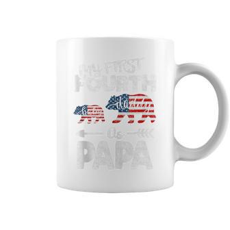 Mens 4Th Of July Gift For Papa Bear Dad Pregnancy Announcement Coffee Mug - Seseable