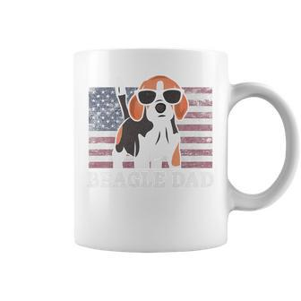 Mens Beagle Dad American Flag 4Th Of July Patriotic Beagle Design Coffee Mug - Seseable