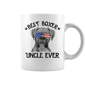 Mens Best Boxer Uncle Ever Dog Dad American Flag 4Th Of July Coffee Mug - Seseable