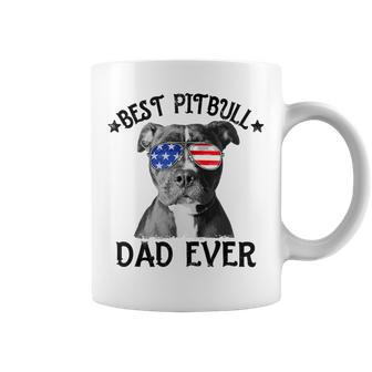 Mens Best Pitbull Dad Ever American Flag Dog Lover 4Th Of July Coffee Mug - Seseable