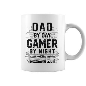 Mens Dad By Day Gamer By Night Funny Fathers Day Gaming Gift Coffee Mug | Mazezy