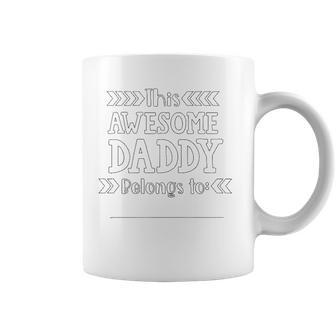 Mens Fathers Day Coloring Craft Gift For Daddy From Young Kids Coffee Mug | Mazezy