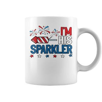 Mens Im His Sparkler Funny 4Th Of July Matching Couples For Her Coffee Mug - Seseable