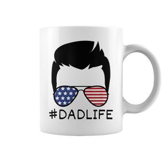 Mens Patriotic Dad 4Th Of July Usa American Flag Sunglasses 2021 Coffee Mug - Seseable