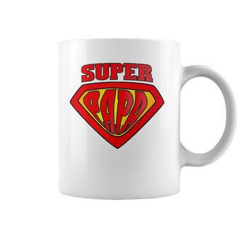 Mens Superhero Super Papa Father Day Dad Gift Coffee Mug | Mazezy