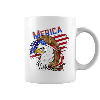 Merica Eagle American Flag Mullet Hair Redneck Hillbilly Coffee Mug
