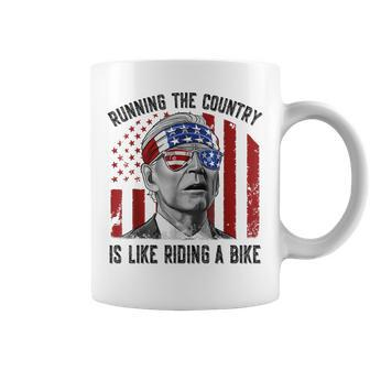 Merry 4Th Of July Joe Biden Falling Off His Bicycle Funny Coffee Mug - Seseable