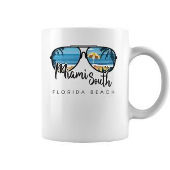 Miami South Beach Florida Palm Tree Sunglasses Souvenir Coffee Mug | Mazezy