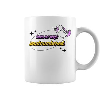 Mum Of Boys Outnumbered Unicorn Mothers Day Coffee Mug | Favorety AU