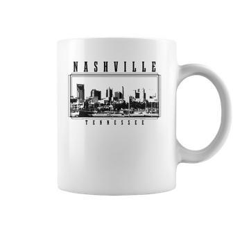 Nashville Tennessee Vintage Skyline Country Music City Coffee Mug | Mazezy