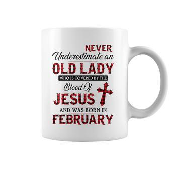 Never Underestimate An Old Lady Who Is Covered By February Coffee Mug | Mazezy