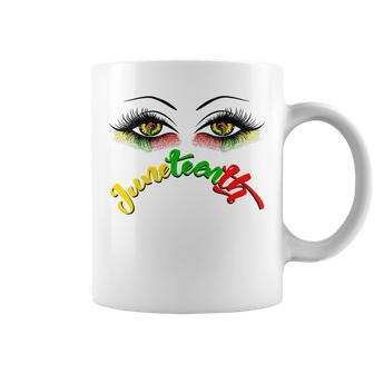 Official Bright Eyes Juneteenth African American Eye Black Flag Coffee Mug | Favorety UK