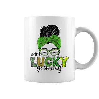 One Lucky Grammy Life Messy Bun St Patricks Day Irish Coffee Mug | Favorety CA